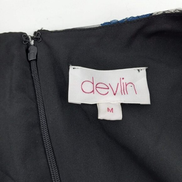 Devlin Kara Floral Embroidered Mini Dress Black Multi Cold Shoulder Boho M - Picture 7 of 10